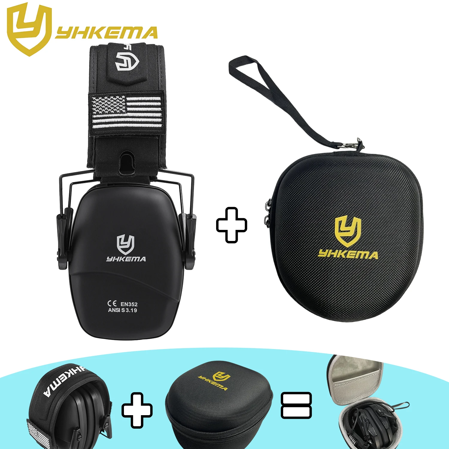 Shooting Hearing Protector Professional Safety Earmuff Passive Noise Canceling Defenders Portable Headset with portable case