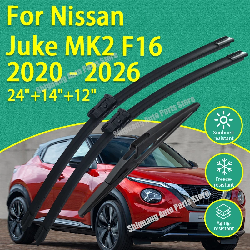 

Front Rear Silicone Coating Wipers for Nissan Juke MK2 F16 2020 - 2026 Car Wiper Windshield Windscreen Blades Accessories 2025
