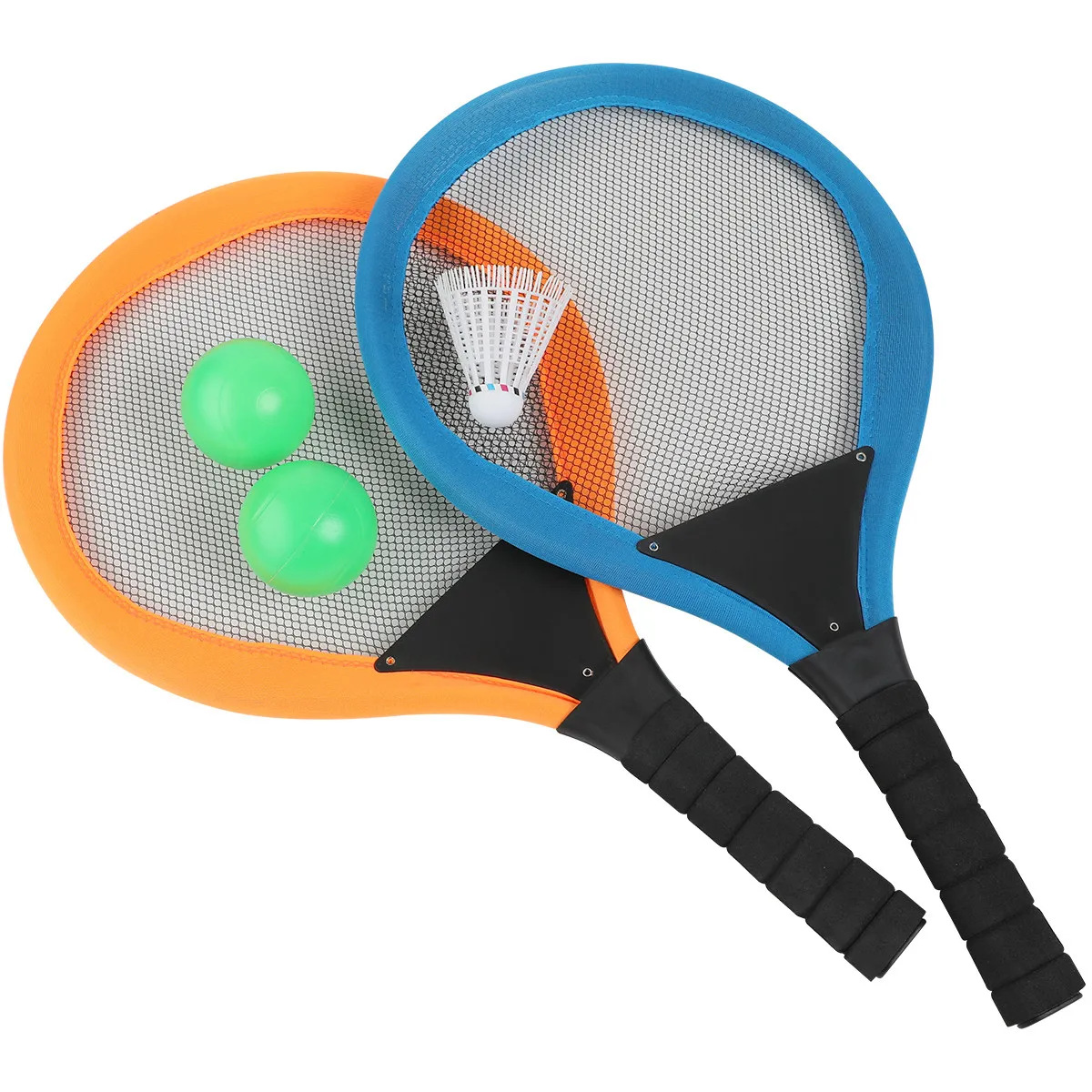 

Набор для нескольких видов спорта: 2 ракетки и 3 мяча для тенниса, бадминтона, водных игр. Идеально для начинающих, тренировок на открытом воздухе.
