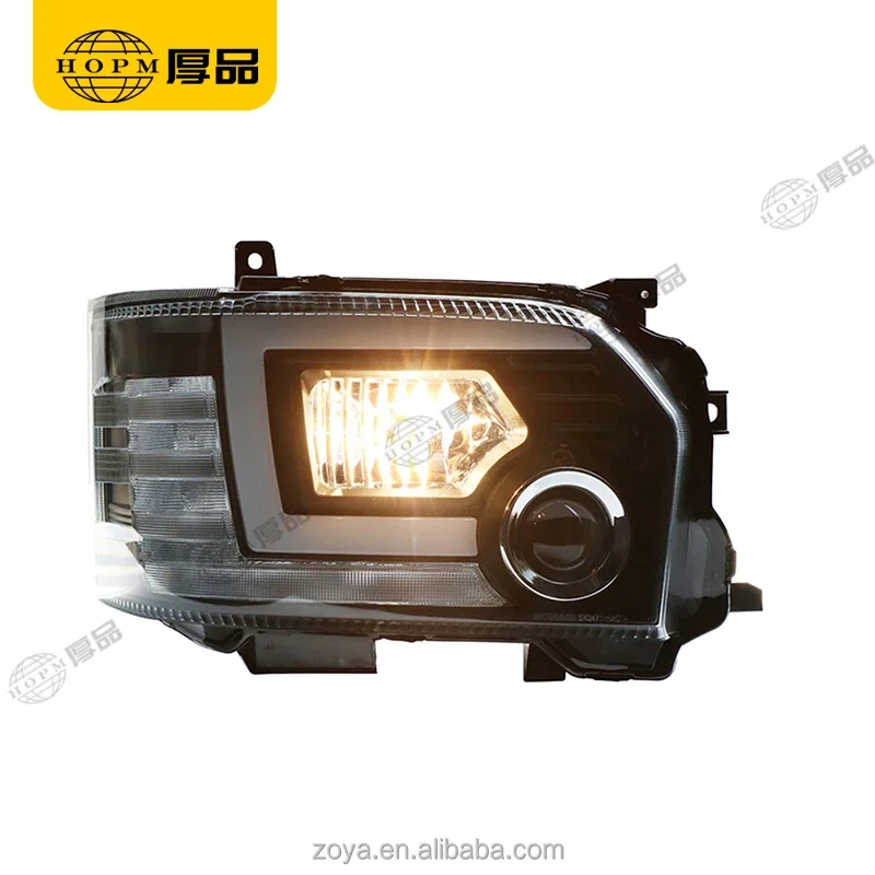 Headlight Assembly Tuning Light Modified Automotive lighting Car Single Beam Light Black Background For HIACE 14-