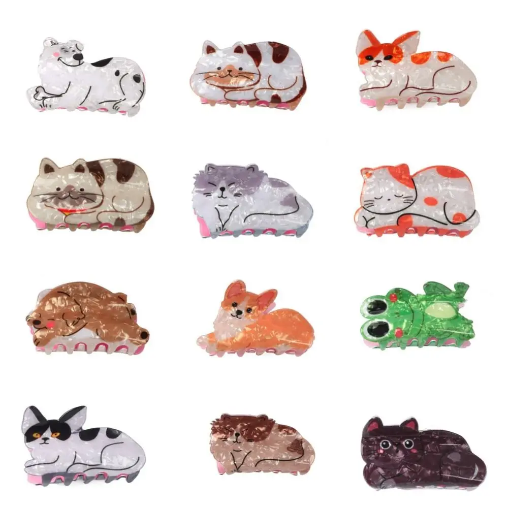 Creative Dog Cat Hair Claw Korean Style Cartoon Animal Shark Clip Ponytail Holder Headwear Acrylic Animal Hair Clip Female/Girls