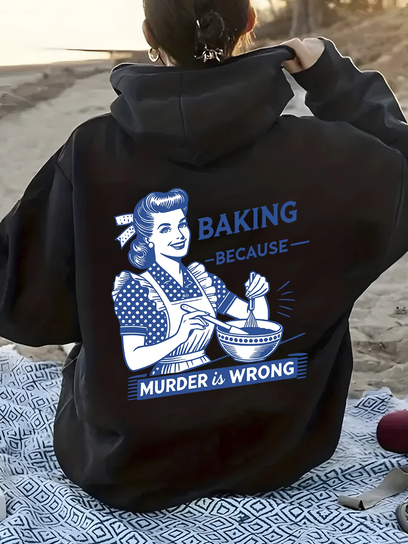 

Murder Graphic Printing Autumn and Winter Cotton Men's and Women's Hoodies Outdoor Street Sports Training Brand Trend