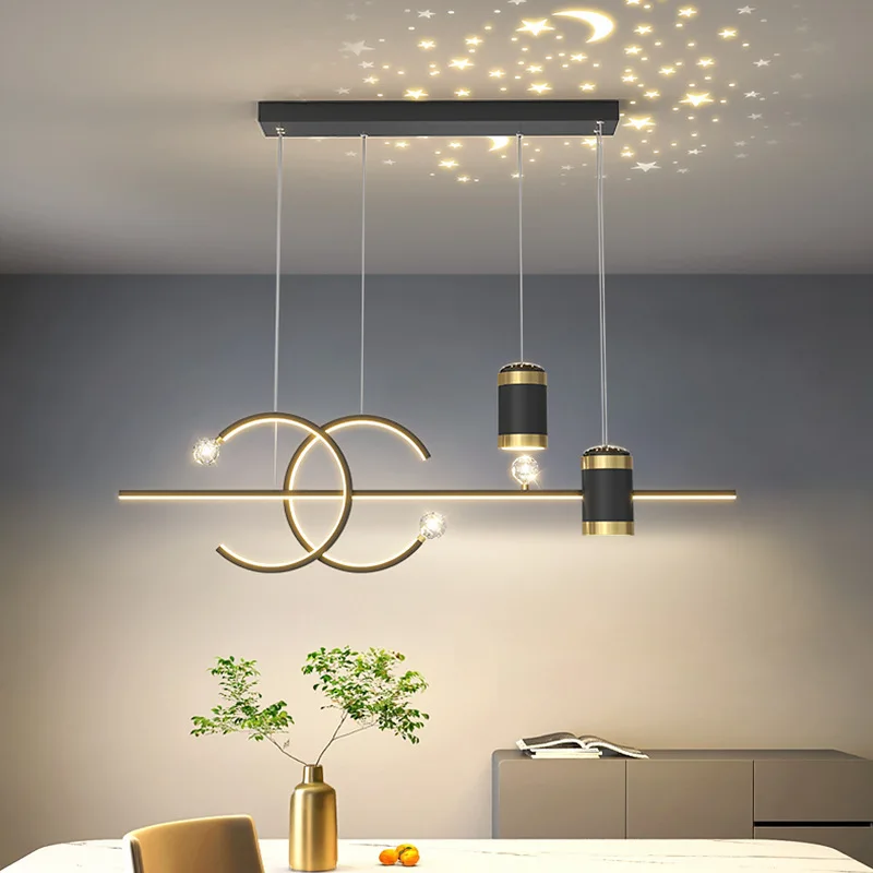 TEMOU-Lampe LED Suspendue au Design Nordique Moderne et Créatif, Projection de Ciel Étoilé, Luminaire Décoratif d'Nik, Idéal pour une Salle à Manger