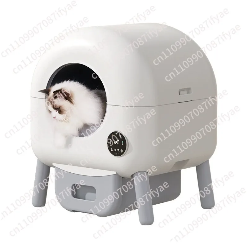 The new smart cat litter box is fully enclosed and splash-proof cat toilet self-cleaning cat feces basin