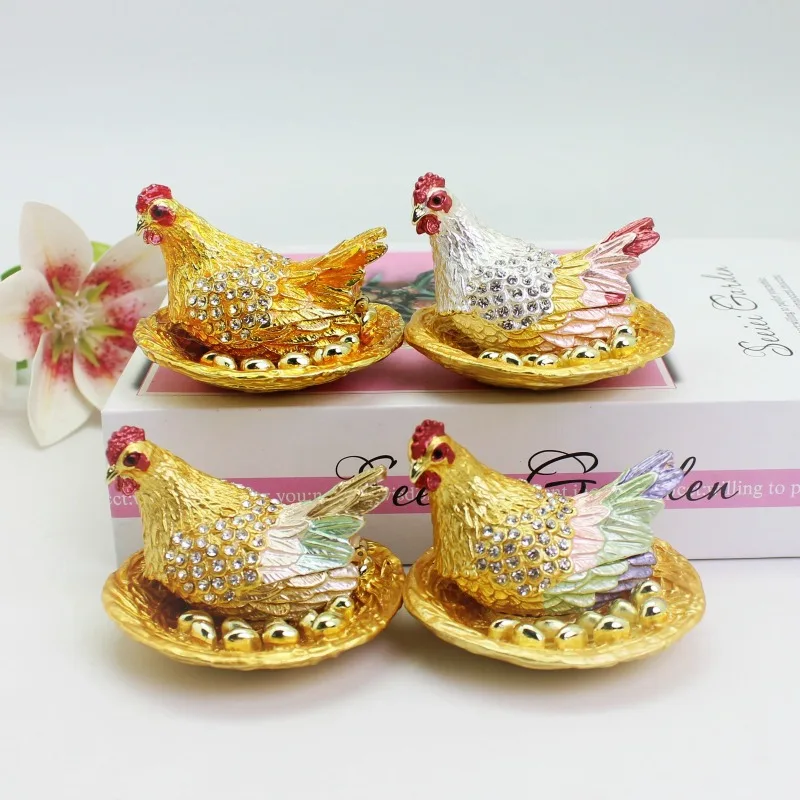 Enamel Jewelry Box, Chicken Jewelry Box, Chicken Souvenir Box, Pet Gift Box