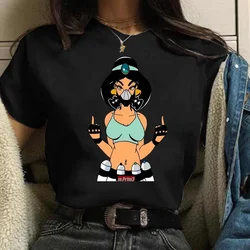 Disney Princess Graphic Print Women T-shirt Harajuku 90s Punk Aesthetics Top Female Tshirt Summer Fashion Streetwear Y2k Clothes