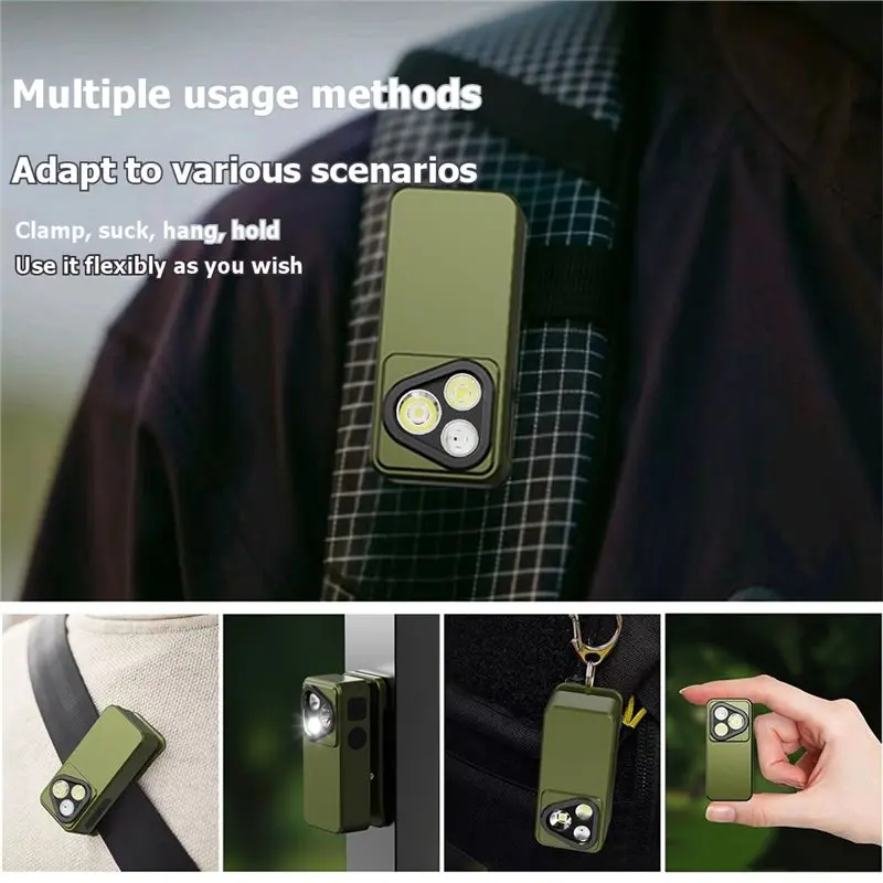 Clip-On Lamp Rechargeable Clip Light Portable Flashlight High-Intensity Outdoor Mini Magnetic Headlamp