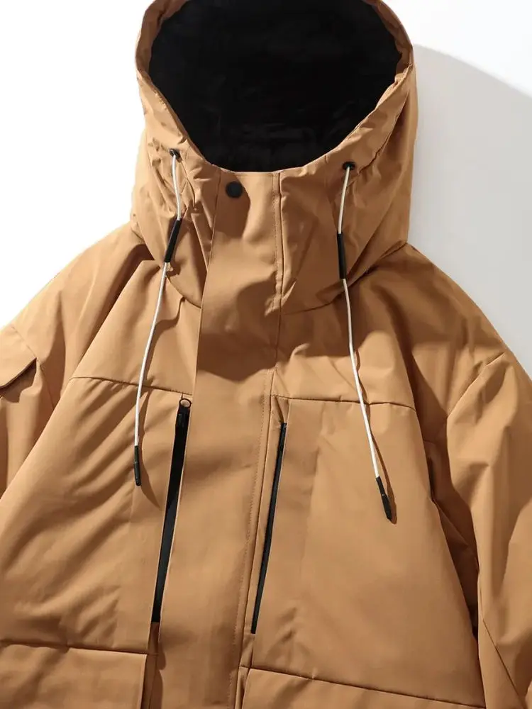 High-End Feeling 90Du Down Wärmeerhaltung Kapuze Herren Winterjaet Wasserdicht Winddicht Polyesterfaser Reißverschluss Sle