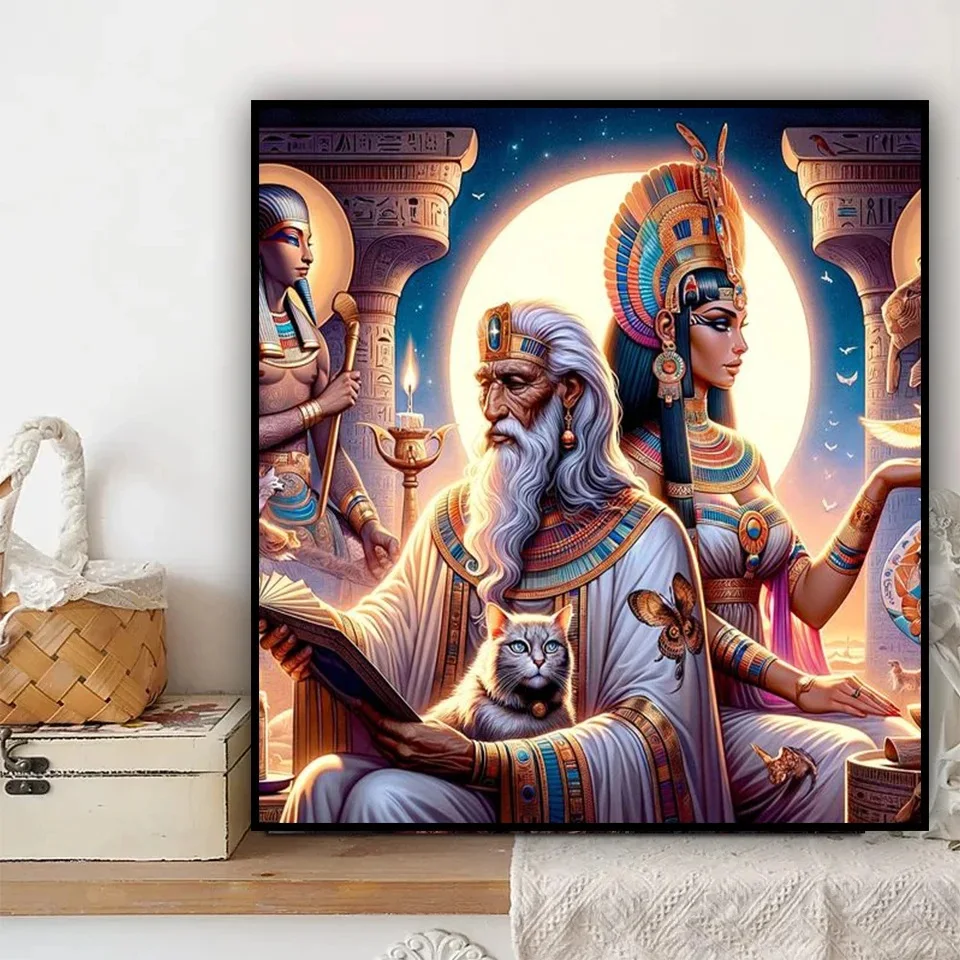 Egypt King and Queen Diamond Painting New 2024 Full Diamond Mosaic Mythology People Handmade Home Decor Jewelry Cross Stitch