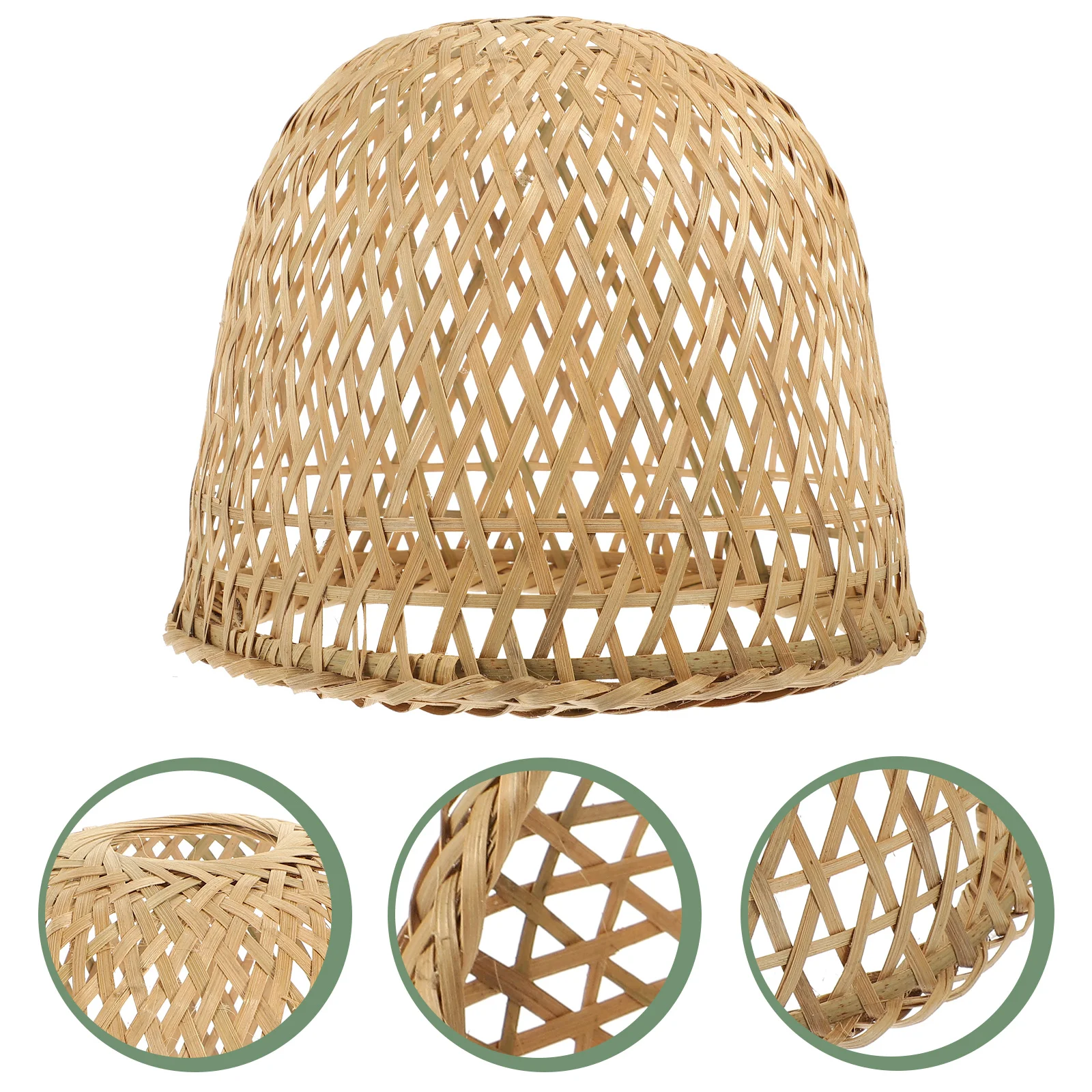 

Bamboo Lampshade Hanging Cover Bedroom Ceiling Table Weaving Light Covers Office Woven Baskets