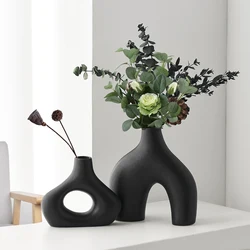 Flower Vases Home Decor Nordic Ceramic Vase Home Decoration Accessories Office Bookshelf Decorative Flower Vase Design Original
