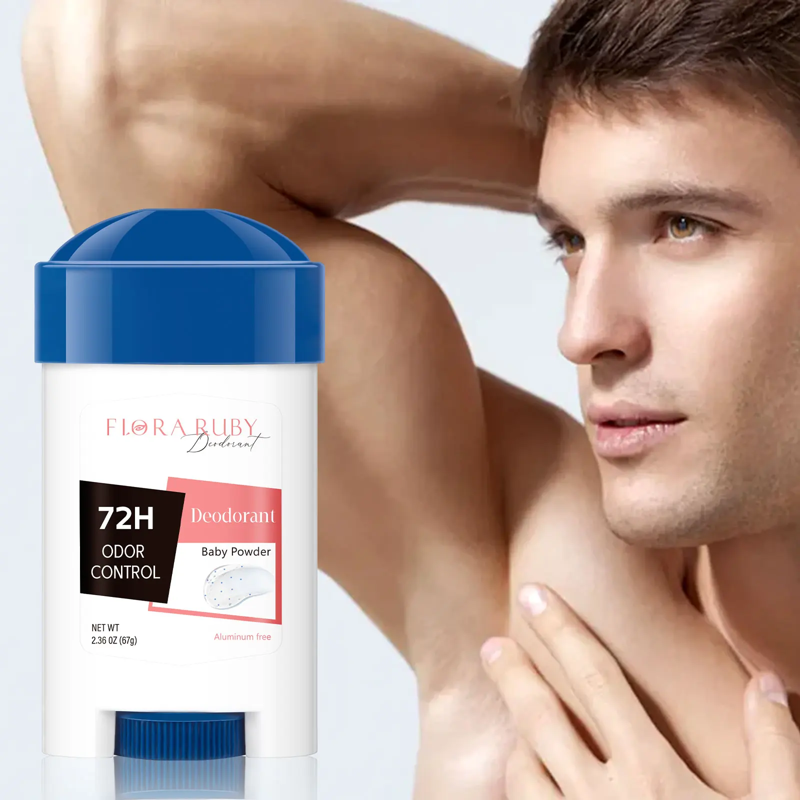 Desodorantes sin aluminio de grado para hombres y mujeres, aroma en polvo sin té, fragancia de olor a las axilas, antisudor seco, 67g/2,36 OZ