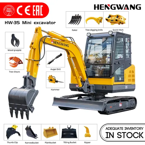 Mini Excavator 3.5 Ton Digger EPA/CE 1 Euro Crawler Excavator For Home Diesel Agricultural Tractor Chinese Sale Diggers Custom