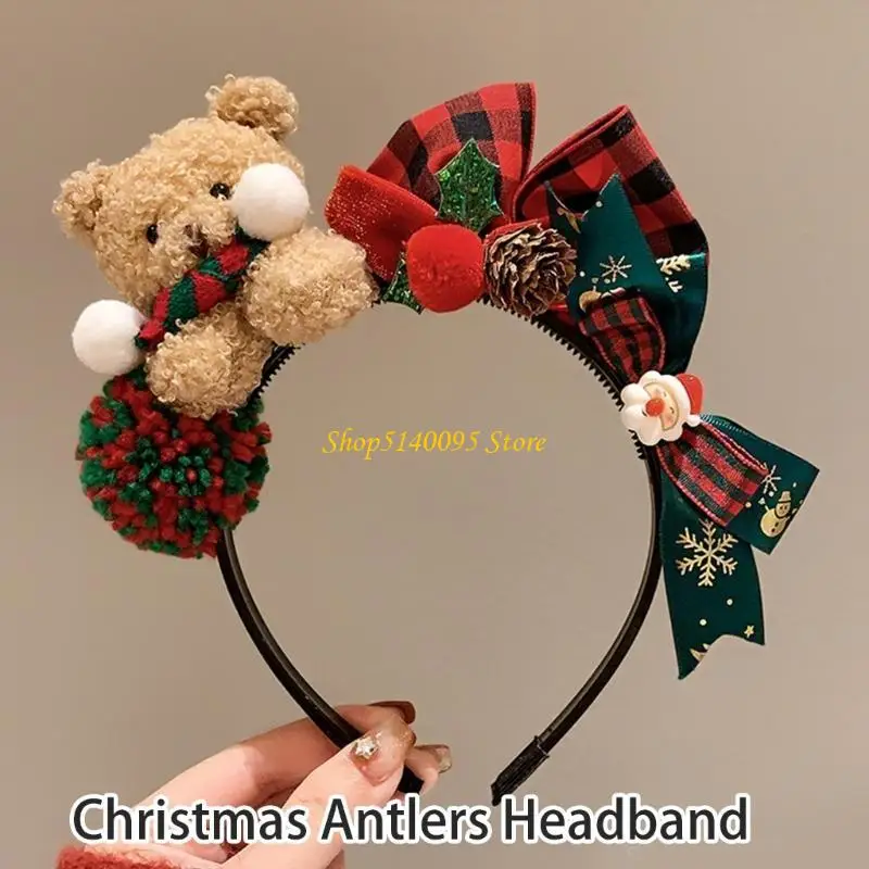 Dxae Christmas Rendeer Antler Bandband Cartoon Headpices Party Decoration For Festive Cosplay Costume Hair Accessory