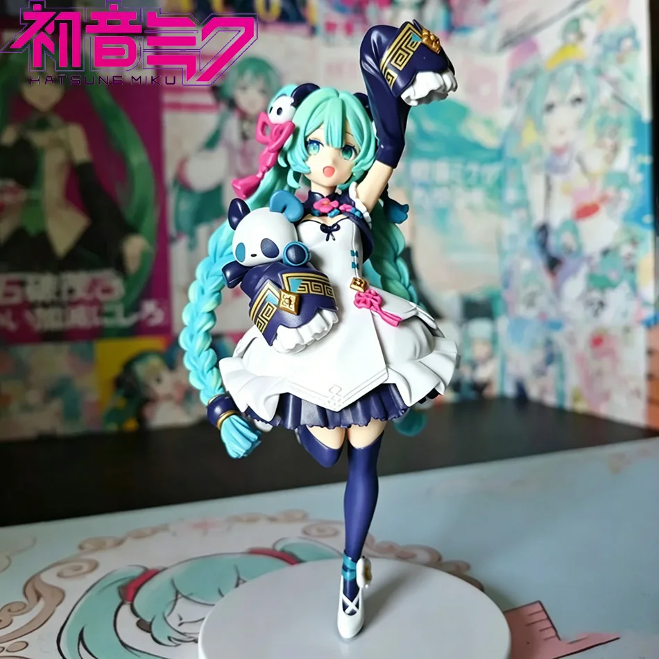 

Hot Kawaii Girl Hatsune Miku Anime Figure panda-themed outfit Miku Action Figure Christmas Gift PVC Collection Model Doll Toys