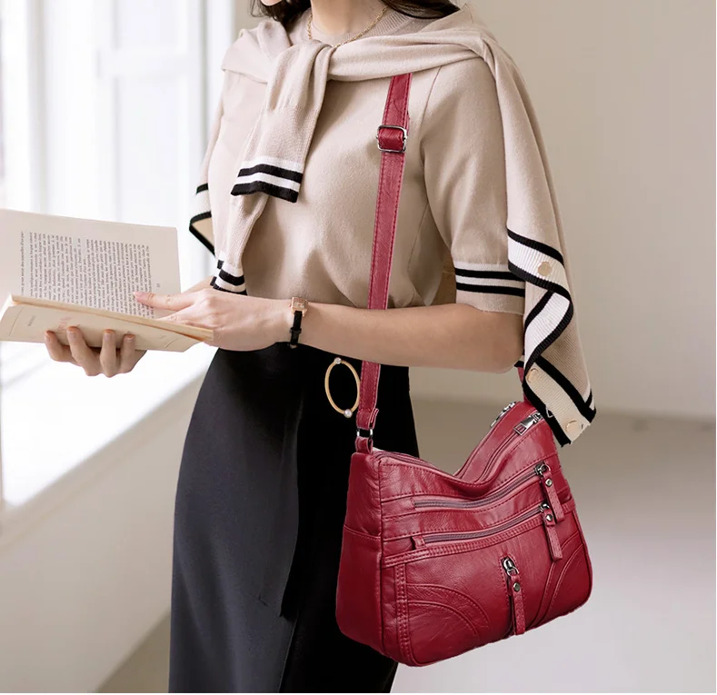 Top Selling Women Messenger Bag Matching-all Leather Feeling PU Shoulder bags Fashion Gift for Girls & Middle Aged Female Sac 가방