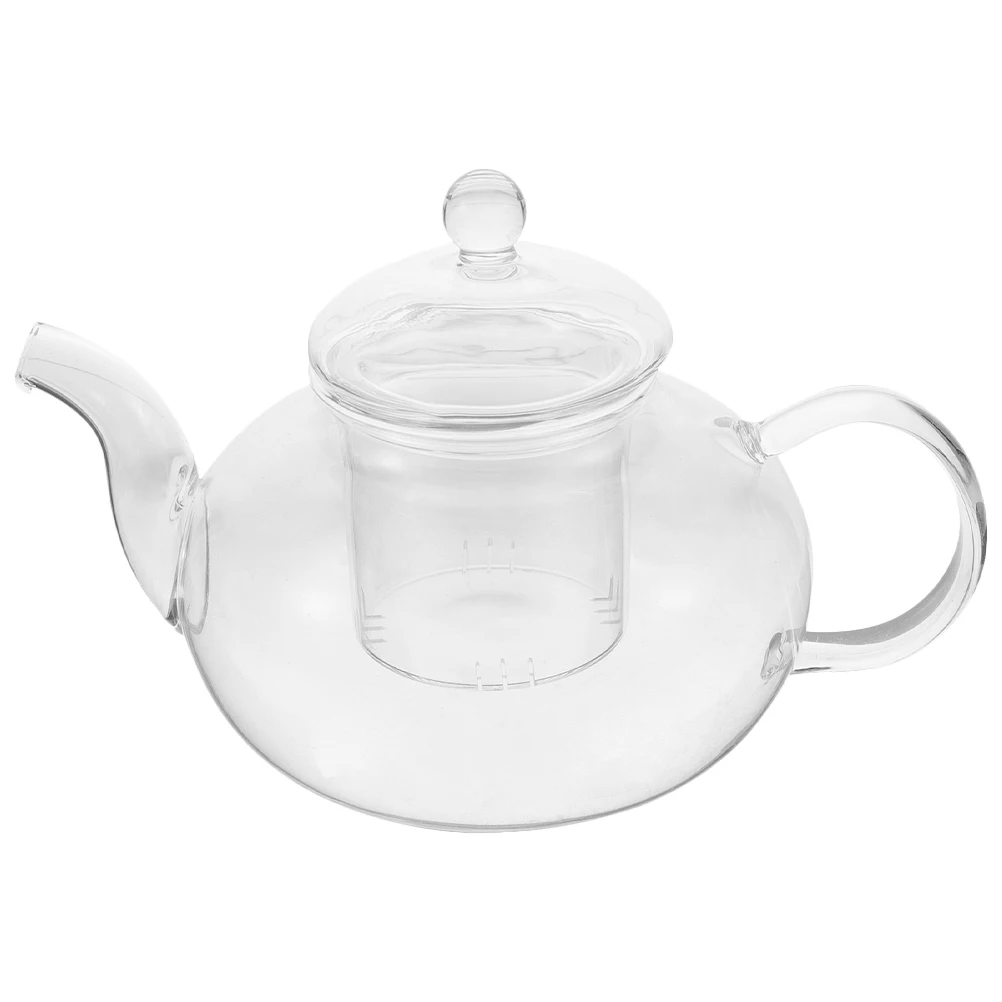 

Thicken Transparent Glass Teapot Small Capacity Tea Kettle with Filter Easy Clean Store Stylish Gift for Tea Lovers Everyday Use