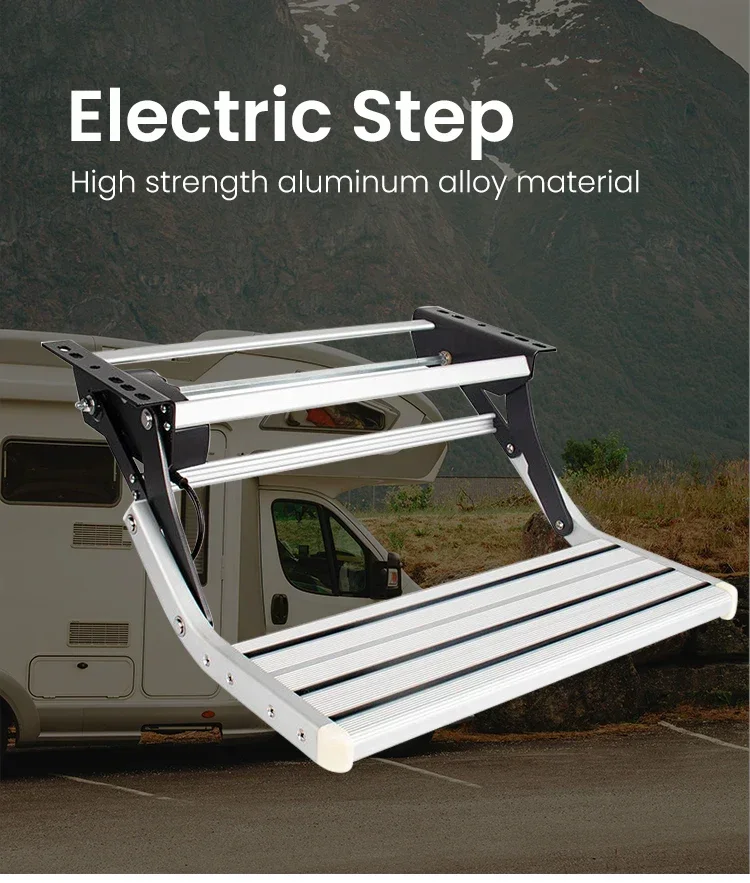 Camping Vehicle Invisible Three Step of RV Camper with Aluminum & Load 200kg Side Ladders for Caravan Camping Vehicle Three Step