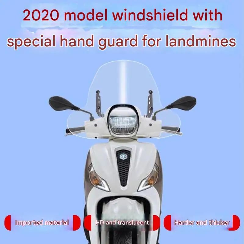 FOR 2020 Piaggio Medley 150 Premium Windscreen, Tall Design for Chest & Hand Coverage, Easy Bolt-On Installation