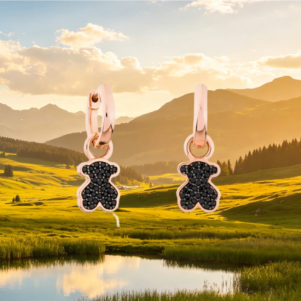 

Маленькие милые серьги-медвежата из стерлингового серебра 925 пробы, испанский дизайн, минималистичные серьги-гвоздики в виде животных, модные украшения для ушей для девочек-подростков