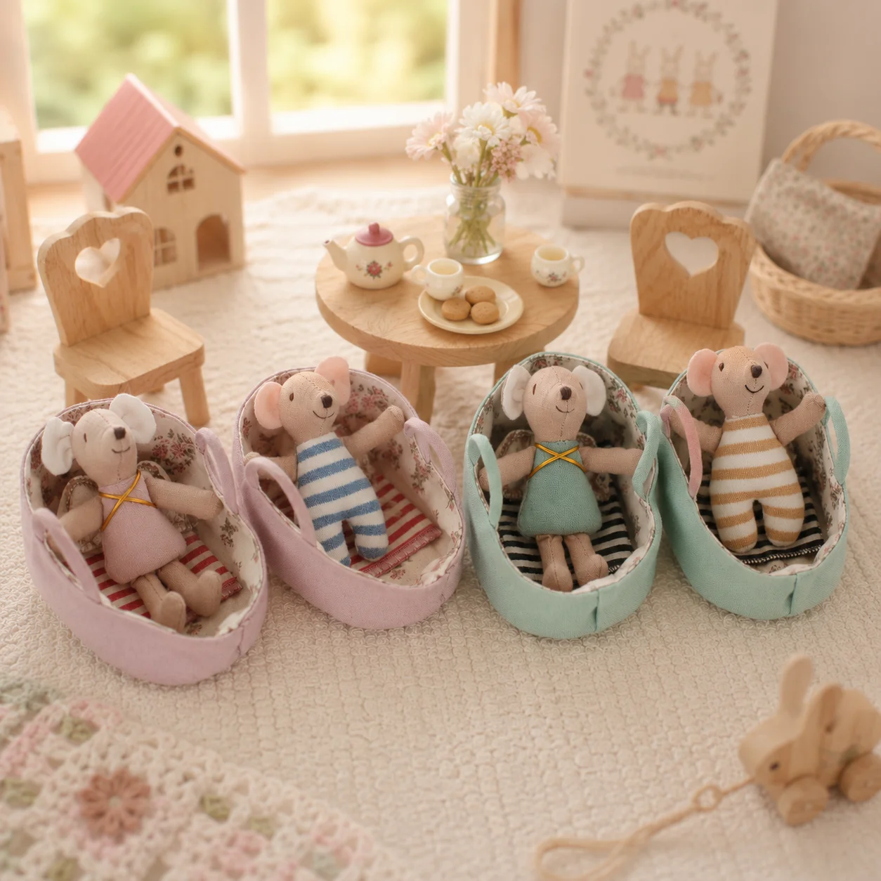 Image of Süße Mini-Maus-Plüschpuppe – weiches Stofftier-Spielzeug für Kinder, Mädchen, Jungen, Babyparty-Geschenk (mehrfarbig)