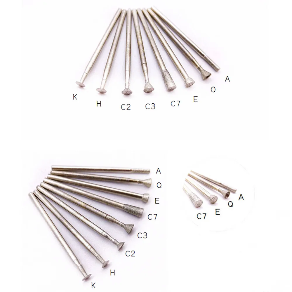 5pcs 10pcs 2.35/3MM Shank Dia 1MM-10MM T Type Thin Slice Diamond Grinding Head Diameter Rotary Carving Polishing Cutting Tool