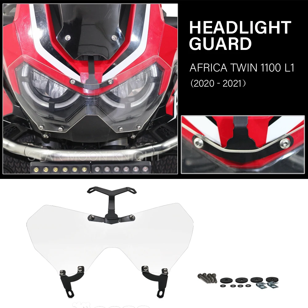 Acrylic Headlight Protector Guard For Honda CRF 1100 L1 Africa Twin CRF1100 CRF1100L 2020 2021 Motorcycle Light Lense Cover