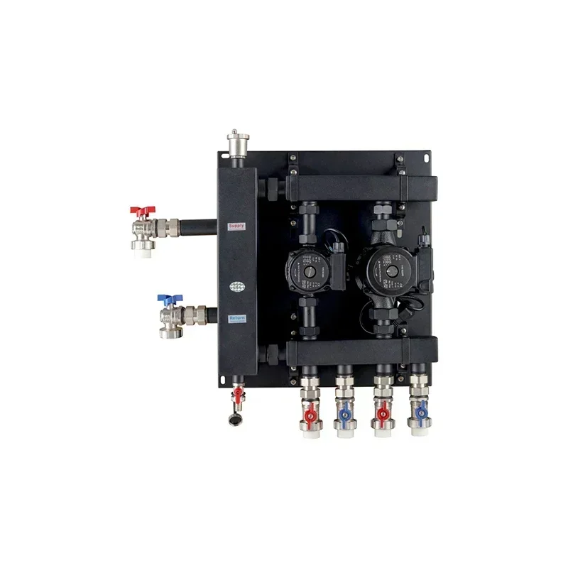 ステンレス鋼床暖房混合水、ポンプステーション油圧分配バランサー、ポンプ接続スレッド、g1,1/2