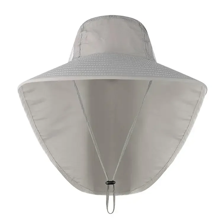 Outdoor UPF50+ Sonnenhut, Netz-Angelhut mit breiter Krempe und Nackenklappe – Detail 30