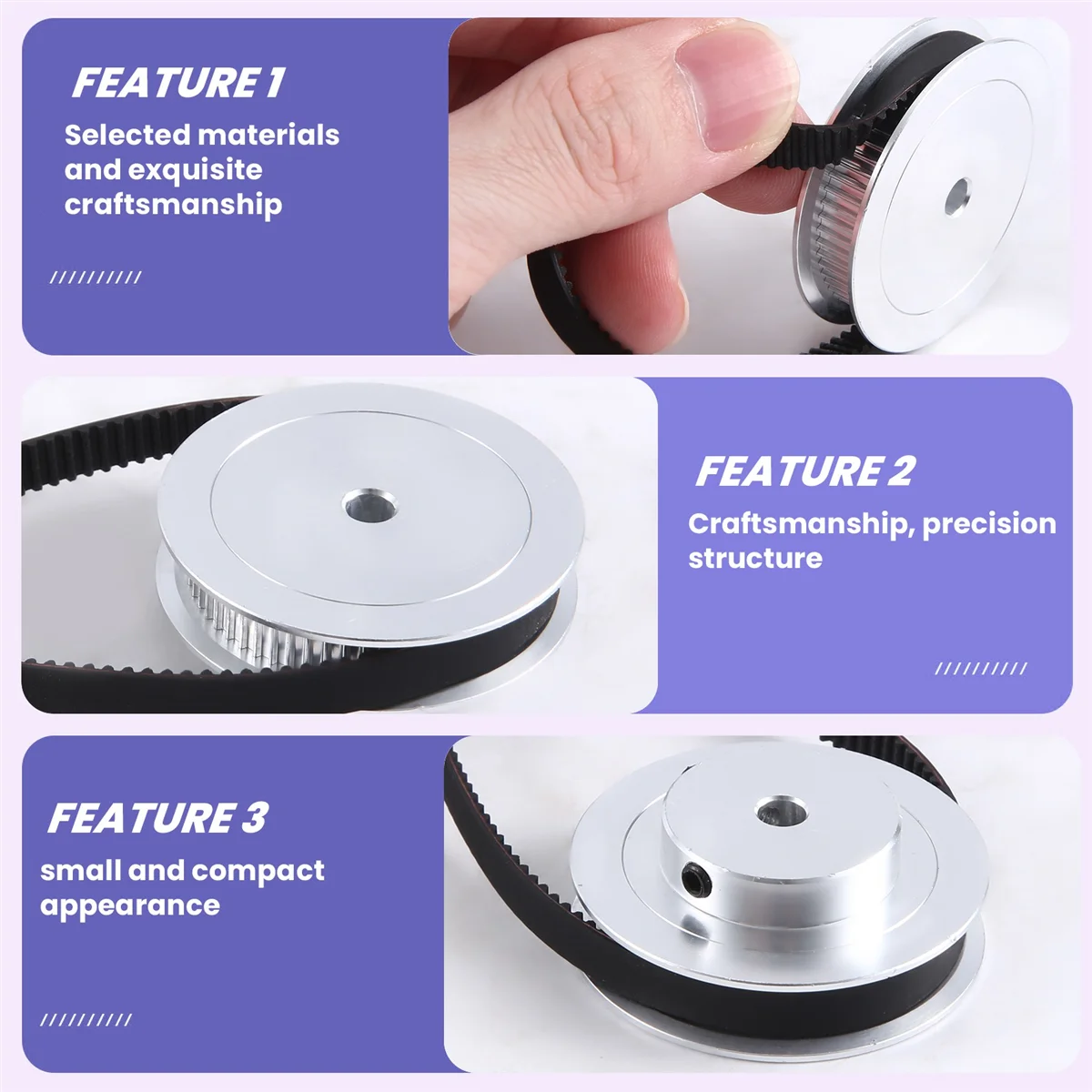 Polia da correia dentada AC37-GT2 60 dentes 20 dentes 5mm redução 1:3 largura da correia 6mm para acessórios de impressora 3D