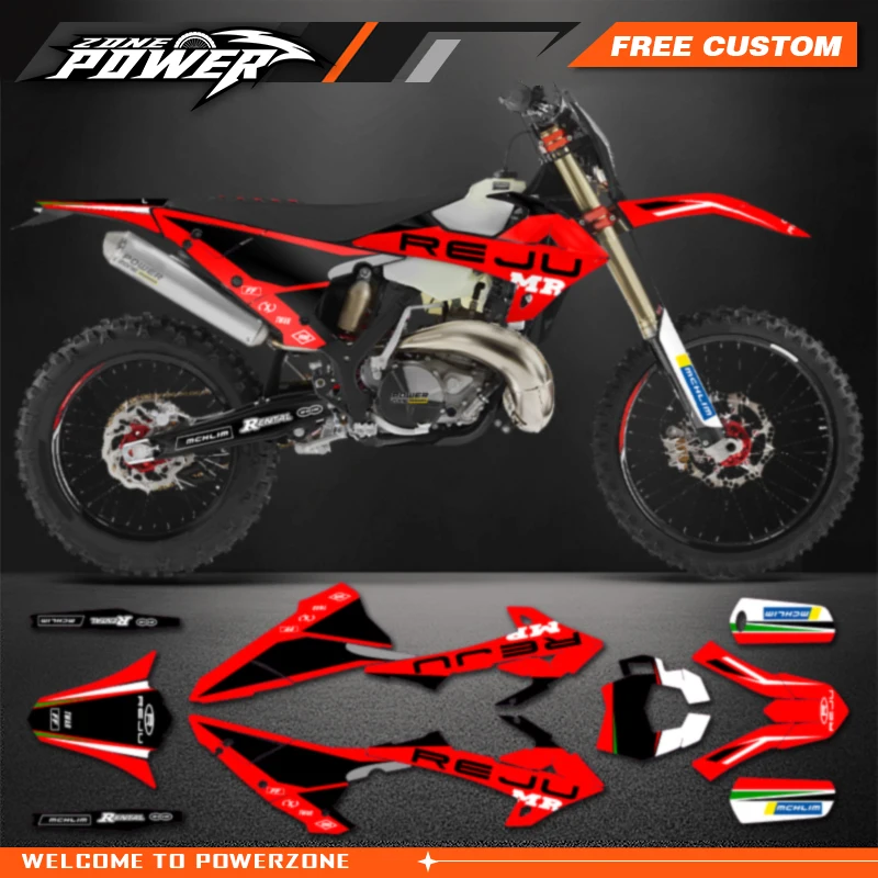 Powerzone Custom Team Graphics Background Sticker Kit for Riju MR 300 2020 2021 Motorcycle Background Decal Stickers Custom 04