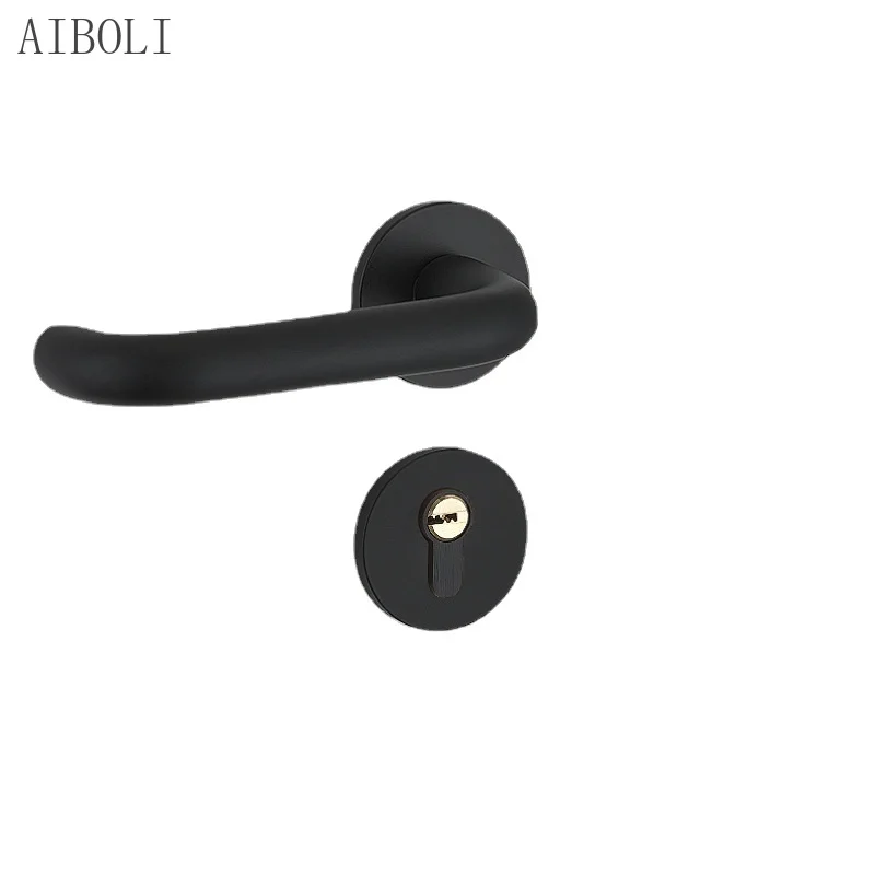 

Mute Door Lock Black Indoor Bedroom Door Lock Household 58 Silent Type Circular Magnetic Split Room Door Lock