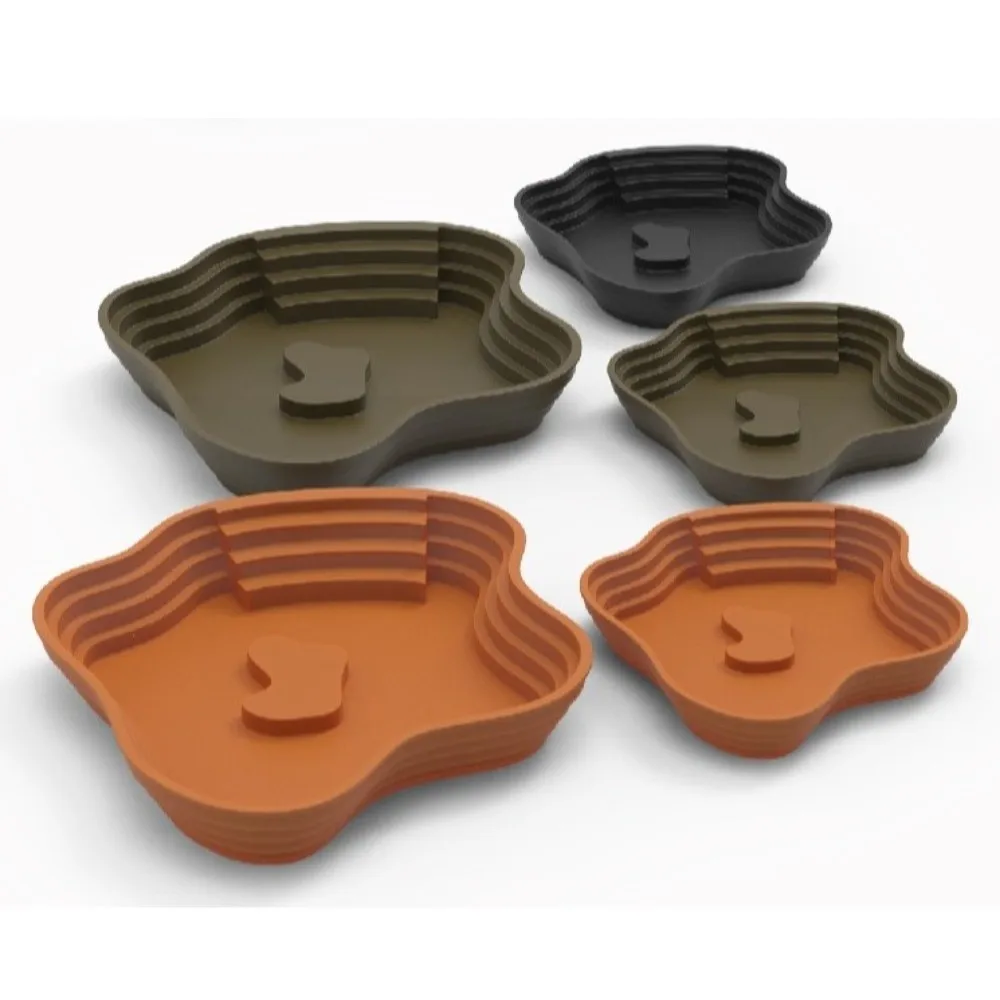 New Plastic Turtle Water Basin Double-sided Use Stepped Design Frog Bathing Basin Multi-size Pet Food Bowl Reptile Habitat view 4