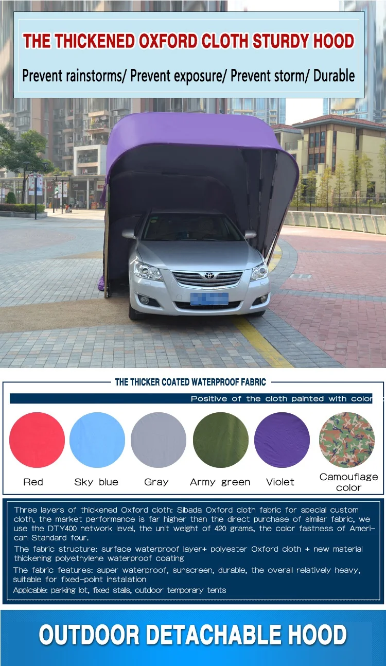 Custom Stainless Steel Retractable Outdoor Car Shelter Tent Portable Car Folding Garage Automatic Prefab Car Garage