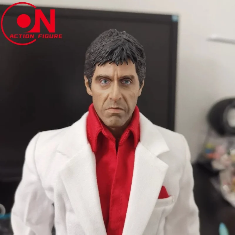 1/6 Al Pacino Scarred Head Sculpt PVC ทหารชายหัวแกะสลักรุ่น 12 ''Action Figure Body ตุ๊กตา