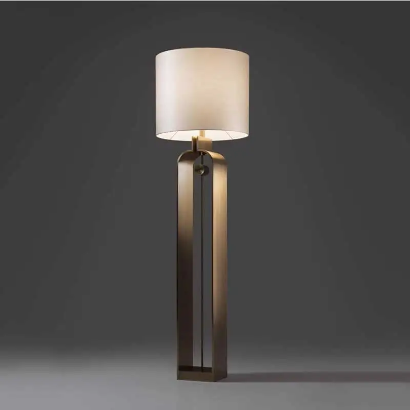 

Customizable New Chinese Stainless Steel LED Floor Lamp for Living Room Bedroom Hotel Reception Office Iron Body Sofa Lighting