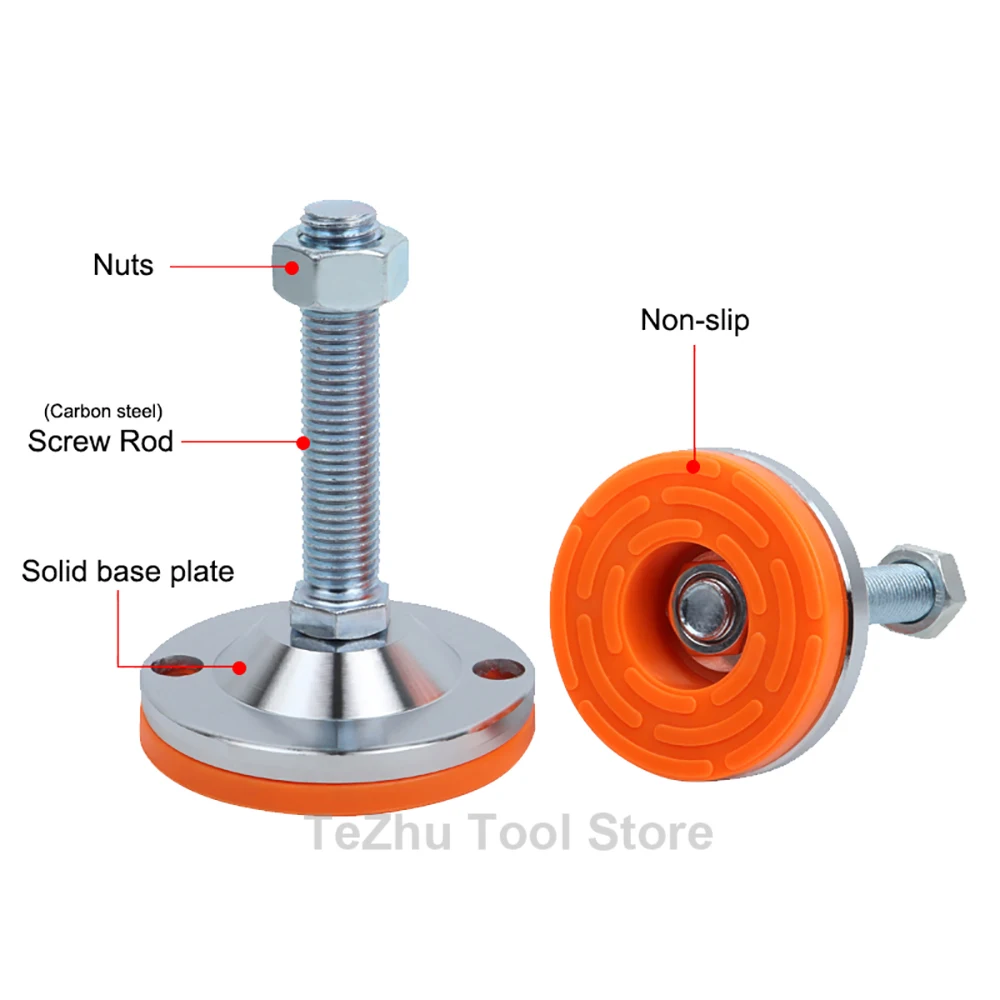 1Pcs D40-D150 Carbon Steel Non-Slip Balance Support Foot Cup M8-M36 Adjustable Heavy Duty Fixed Foot For Machinery Furniture