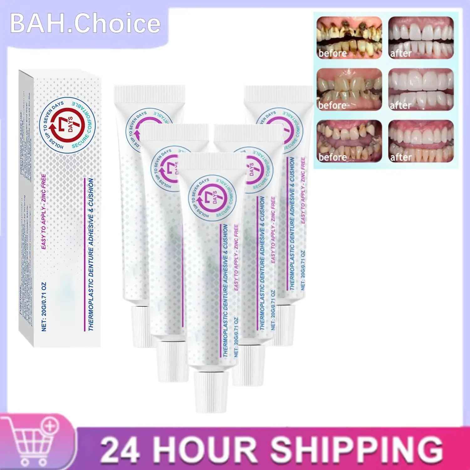 

5Pcs Thermoplastic Denture Adhesive &cushion Reduce Gum Pain Caused Friction Fixed Dentures Enhance Comfort Denture Care Product