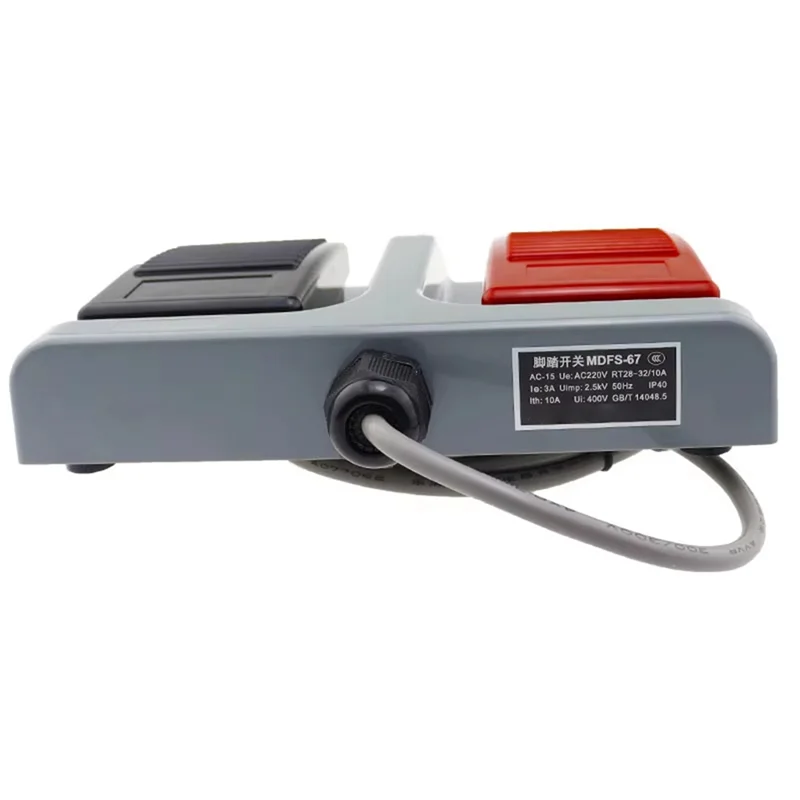 

A82I-Upgrade Foot Switch MDFS-67 Dual Foot Switch, With 10A/220V AC Wire Self Resetting Forging And Textile