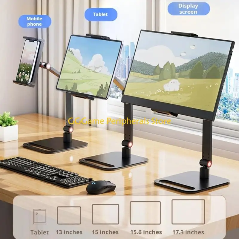 U55B Adjustable Monitor Holder Height 360 Rotating Portable Bracket Tablet Standing Desk Mount Clip Easy Assembly Accessories