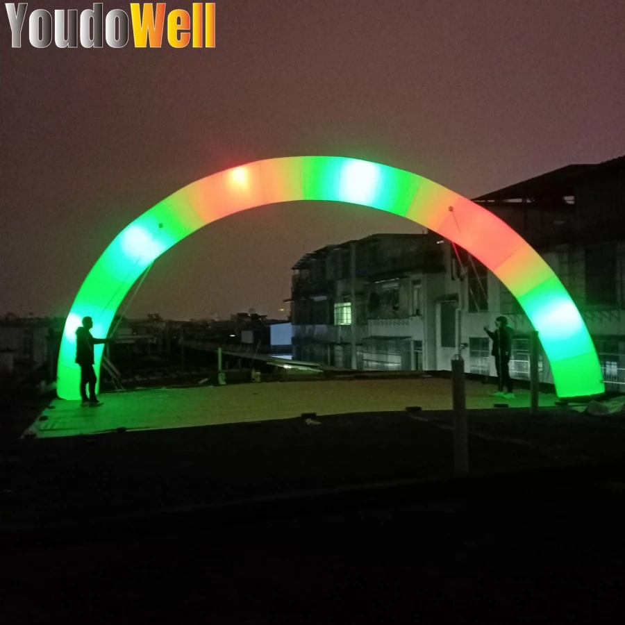 The Inflatable White semi -Circular Arches With LED Lights For Night Activities Are Very Beautiful