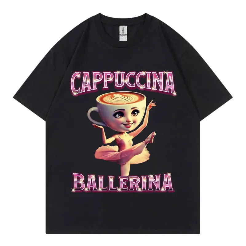 

Cappuccina Ballerina Funny Italian Brainrot Meme T-shirt Fashion Aesthetic Short Sleeve T Shirt Men Women Casual Cotton T-shirts