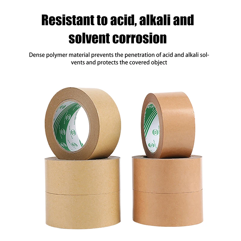 1 Roll Brown Kraft Paper Tape Recyclable Packing Tape Ecofriendly Self Adhesive Gumed Kraft Tape For Packing Shipping