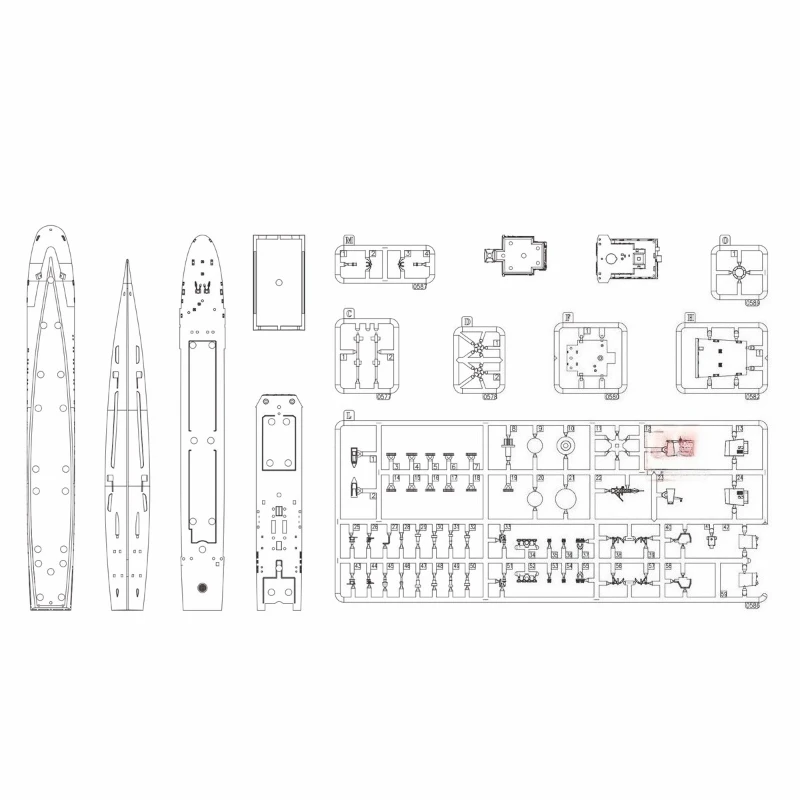 1/700 815G-class Uranus Electronic Reconnaissance Ship Model Kit DIY Hand-assembled Plastic Boat Model Toy Adult Assembly Ship