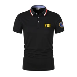 FBI New Men's Business Casual POLO Short Sleeved Smooth and Wrinkle Resistant Comfortable Top