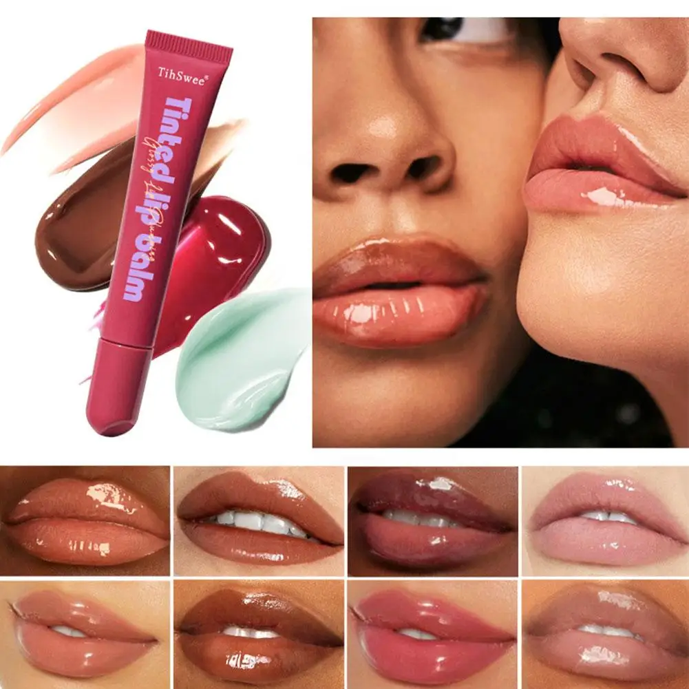 Mirror Lip Glaze Long-Lasting Moisturizing Jelly Lip Enrichment น้ํามันน้ําแก้วน้ํามัน Liquid ลิปสติก Remove Line Lip Care