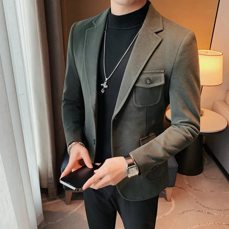 Men Clothing Simple Business Formal Wear Casual Suit High Quality Korean Slim Fit Blazer Jackets Coats High Quality Tuxedos 4XL