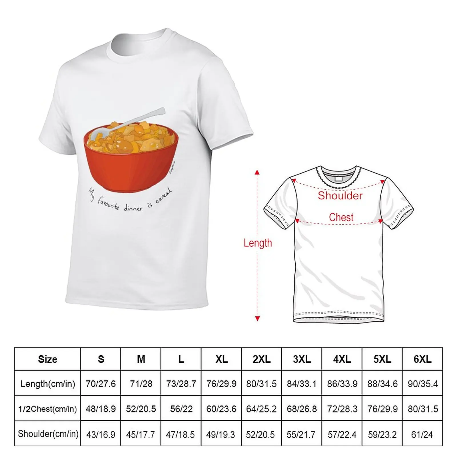 New My favourite dinner is cereal T-Shirt kawaii clothes heavyweight t shirts summer top quick-drying t-shirt mens t shirt