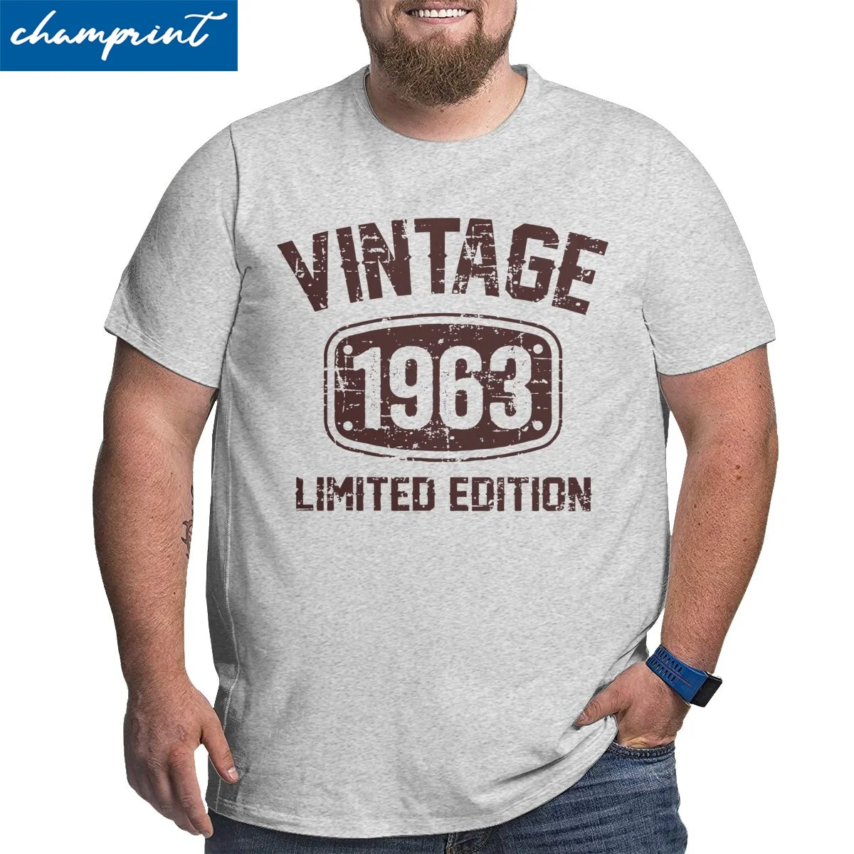 Men T-Shirts 60 Years Old Vintage 1963 Cotton Big Tall Tee Shirt Limited Edition 60th Birthday T Shirt Oversized 4XL 5XL 6XL Top