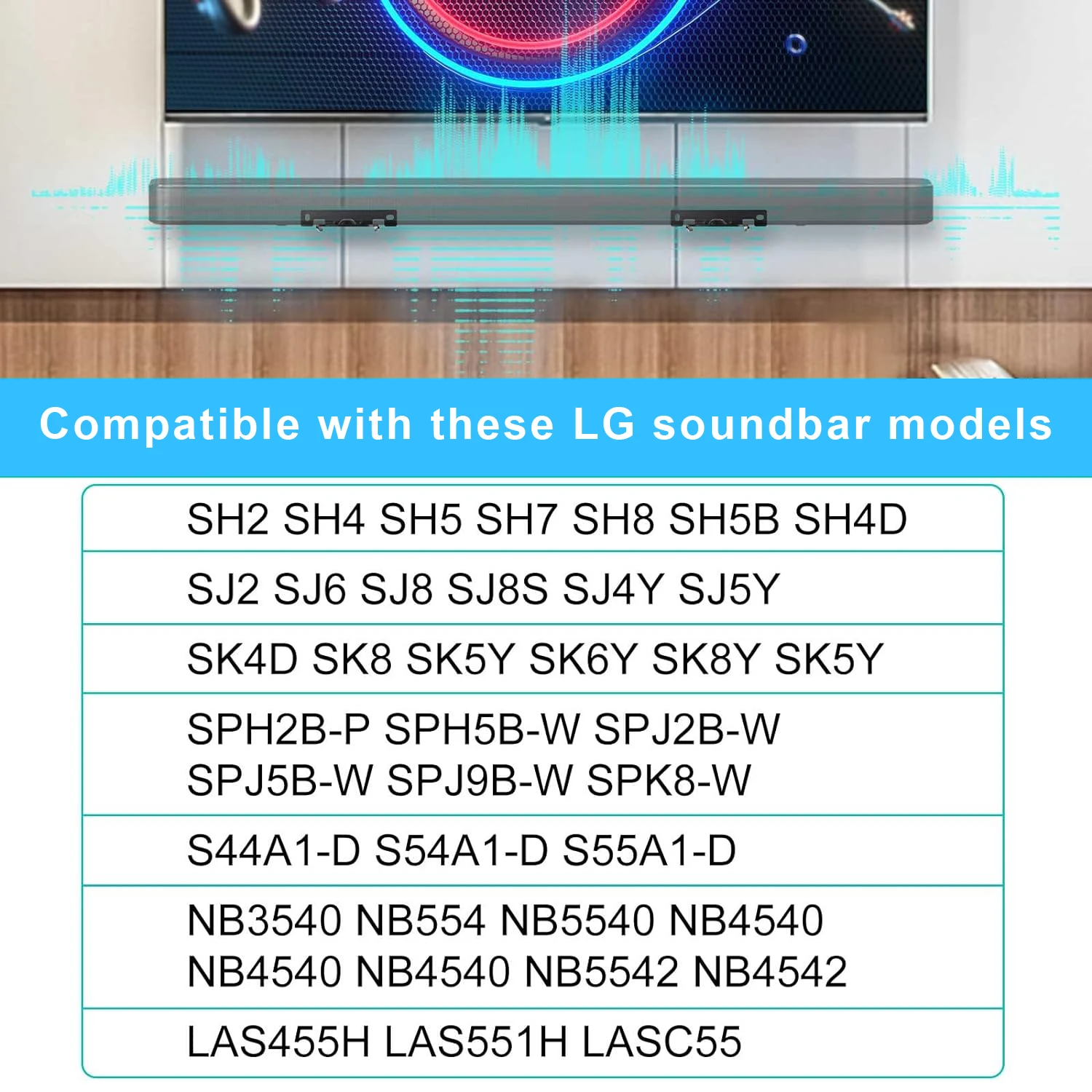 Soundbar ściany wsporniki montażowe dla LG SH4 SJ4R SJ4Y SJ4 SJ2 SK4D SJ5B SH8 SJ8S SH5 HS7 SJ6 LAS455H NB5540/S54A1-D NB4540/S44A1-D